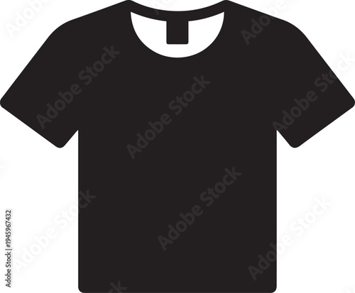 Wallpaper Mural A black t-shirt vector illustration featuring a blank cotton tee template for casual apparel fashion and garment design Torontodigital.ca