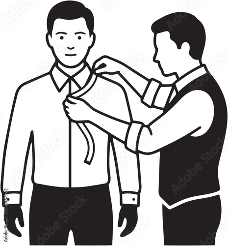 Wallpaper Mural A vector illustration of a businessman and woman silhouette performing a handshake in a professional office setting Torontodigital.ca