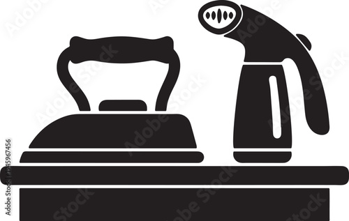 Wallpaper Mural An electric iron tool for household laundry rests on a white background as a metal appliance used for pressing clothing and steam housework Torontodigital.ca