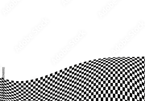 Racing flag background, black and white checkered flag pattern with fading effect. Black and white checkered race flag symbol.	
