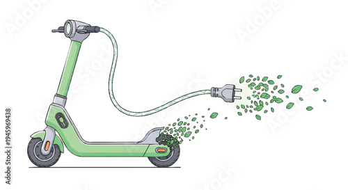 Electric scooter charging with eco-friendly energy concept