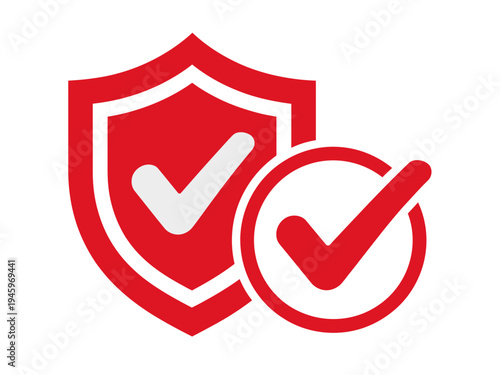 A vector graphic illustration of a shield and checkmark symbolizing security and protection