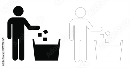 Person throwing ballot into a ballot box with a detailed diagram on the right