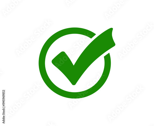 A green checkmark icon in a circle, symbolizing approval and confirmation in a modern, flat design style.
