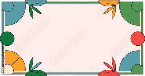 Minimal pastel border frame template with copy space

