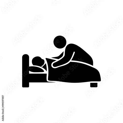 Parent Tucking Child Bedtime Icon
