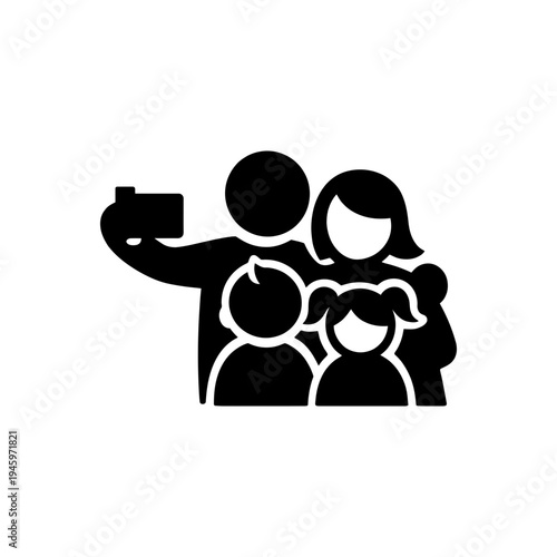 Family Taking Group Selfie Icon