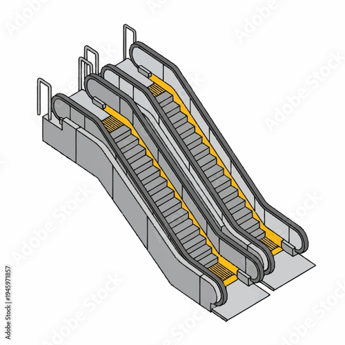 Modern Escalator System with Multiple Levels.