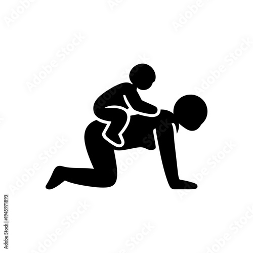 Toddler Riding Piggyback Ride Icon