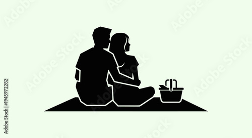 Couple Sitting Together on Ground.