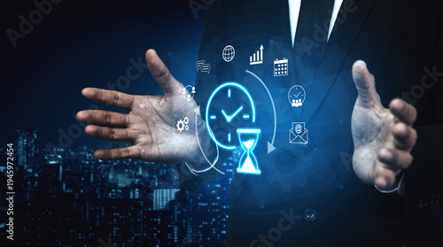 Fotografía Time management improves productivity and workflow efficiency by organizing tasks, tracking performance, and optimizing work schedules for better focus and balanced performance