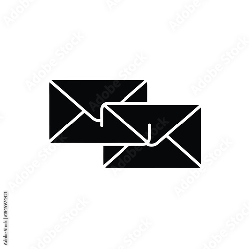 Black and white overlapping envelope envelopes
