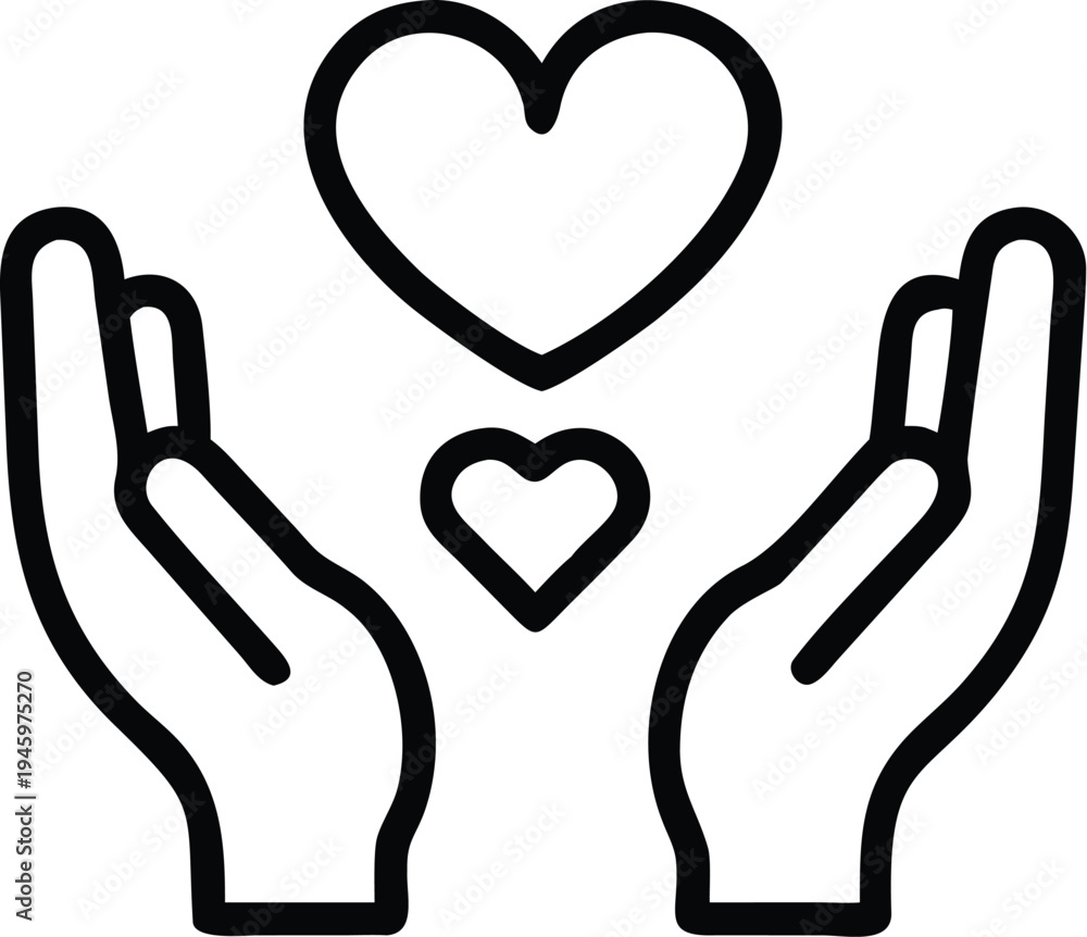 Obraz premium Charity Giving and Donate Money Outline Icon