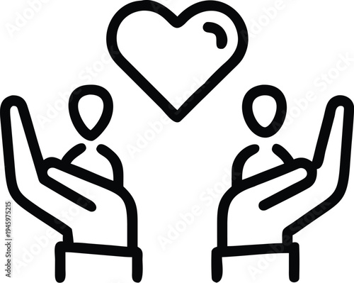 Charity Giving and Donate Money Outline Icon