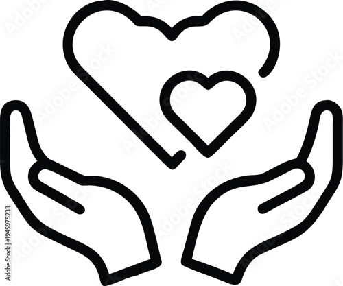 Charity Giving and Donate Money Outline Icon