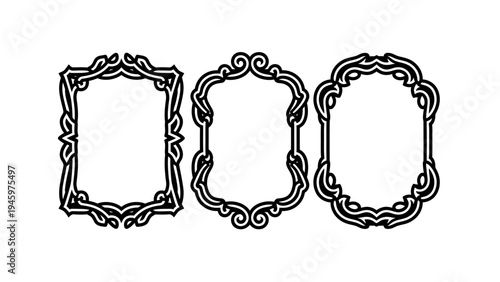 Ornate vintage decorative frame borders collection, elegant ornate embellishments