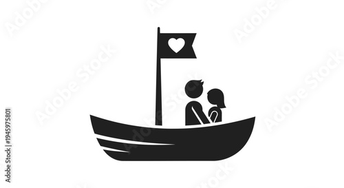 Couple on a romantic boat ride.