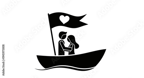 Couple Kissing on a Boat.