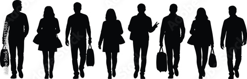 Traveler silhouettes, airport passengers, luggage carrying, business travel, tourism concept, diverse travelers, walking figures, transit lifestyle, global journey, mobility