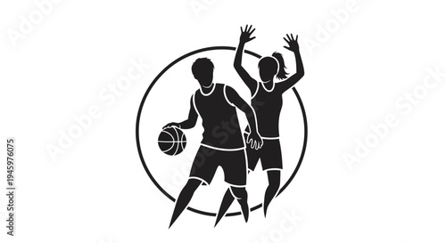 Two Basketball Players in Action.