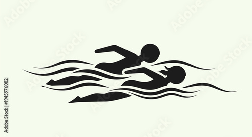 Swimmers in the water swimming.