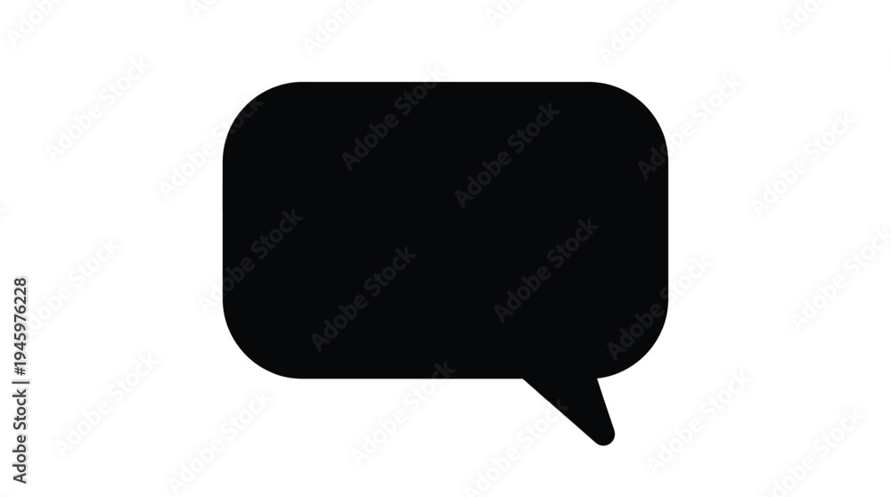 Fototapeta premium Black speech bubble isolated on white background