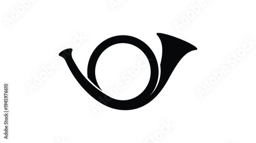 Black silhouette of a postal horn symbol on a white background