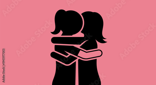 Two Women Embracing Each Other.