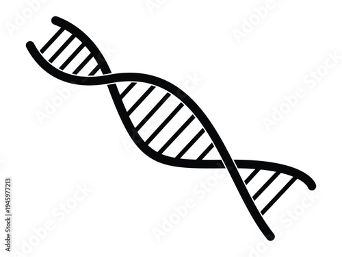 DNA icon with editable stroke. Simple dna double helix icon for science medicine genetics biotechnology and healthcare symbol. 