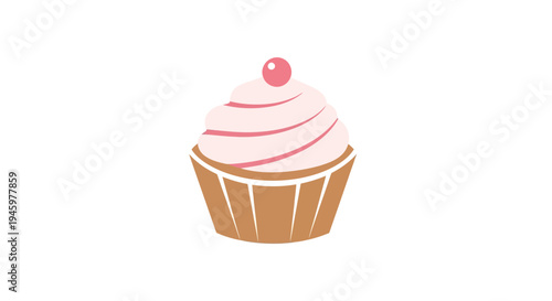A cartoon illustration of a cupcake.