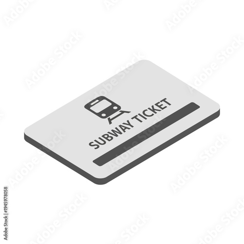 Subway Ticket Icon for Public Transportation Services.