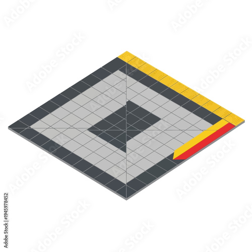 Isometric Grid Mat with Color Markings for Crafting.