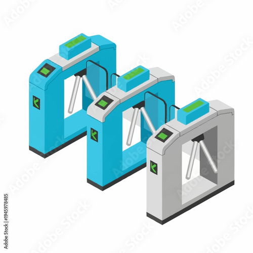 Modern Turnstile Gates for Access Control Systems.