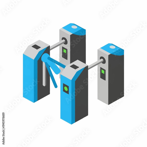 Modern Turnstile Gates for Access Control.