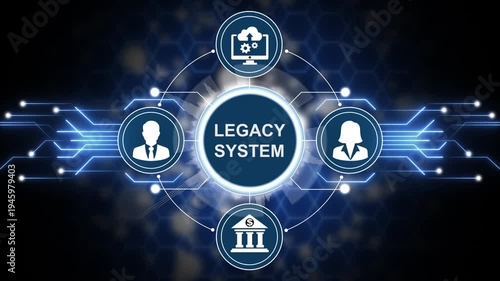 LEGACY SYSTEM. Legacy Systems Business Technology Interoperability Upgrade concept