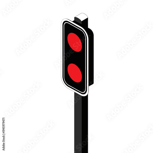 Red Traffic Light Signal Showing Stop Instruction.