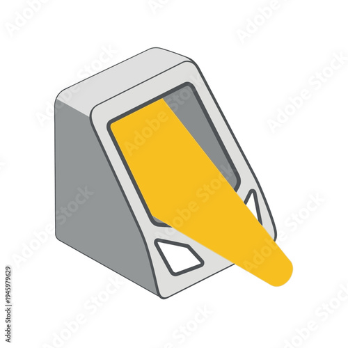 Isometric 3D illustration of a modern ticket vending machine.