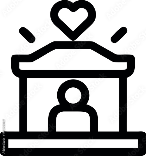 A person receiving a heart above their head in a box