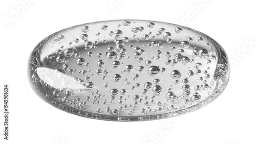 Clear gel oval shape with air bubbles