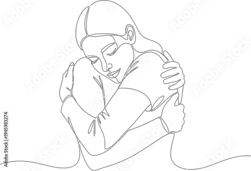 Two people embracing in a warm and intimate hug together