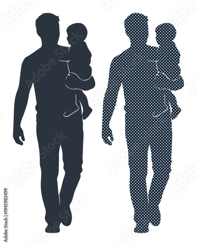 Father carrying child, walking together with love and connection