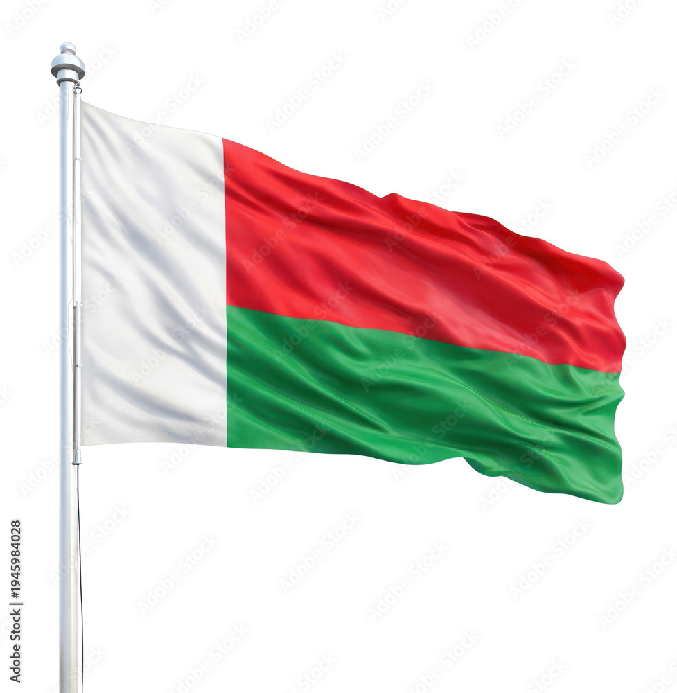 Obraz premium PNG Madagascar flag waving proudly.