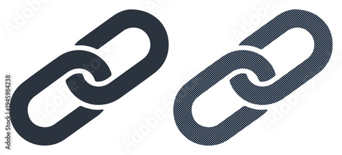 Two interconnected chain links symbolizing connection and strength