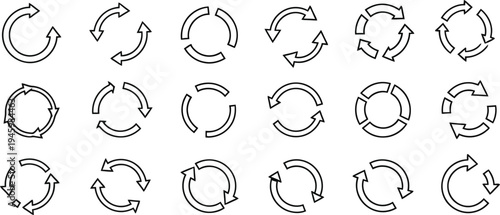 Collection of arrows in circular motions