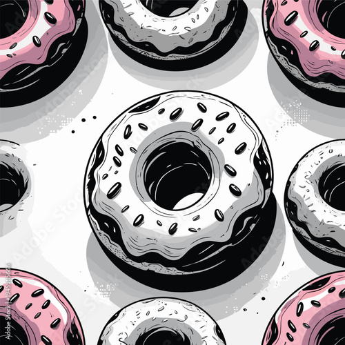 delicious donut vector pattern image