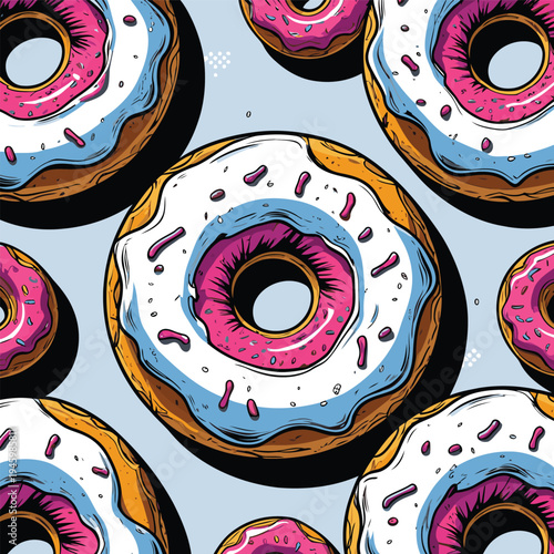 delicious donut vector pattern image