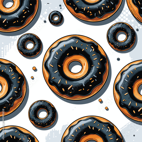 delicious donut vector pattern image