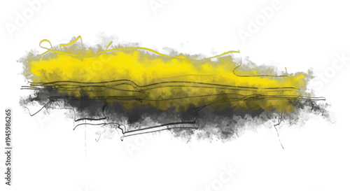 A whimsical yellow caterpillar with a textured, organic appearance isolated on transparent background