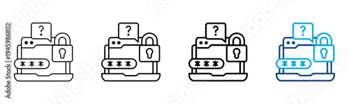 Ferent24-Forgot Icon Different Style Outline Collection Set Vector Illustration