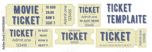 Ticket templates. A set of templates for tickets of various formats. EPS